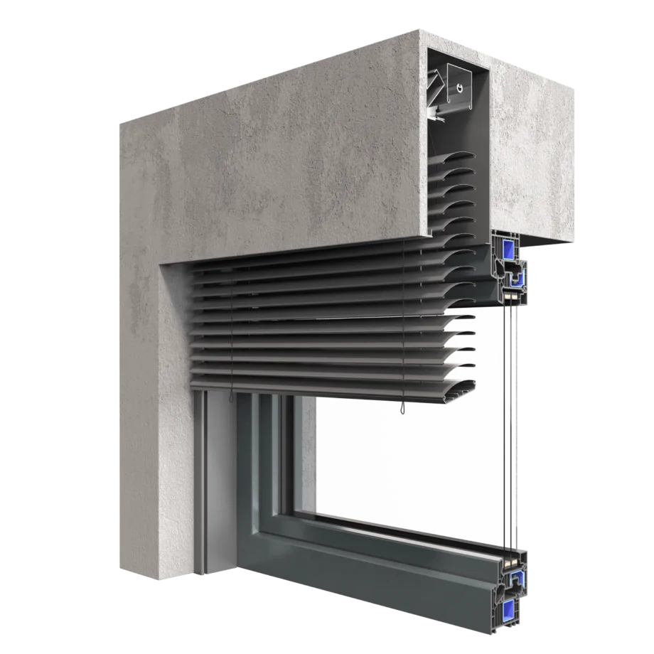 Żaluzje fasadowe NODIO – montaż podtynkowy