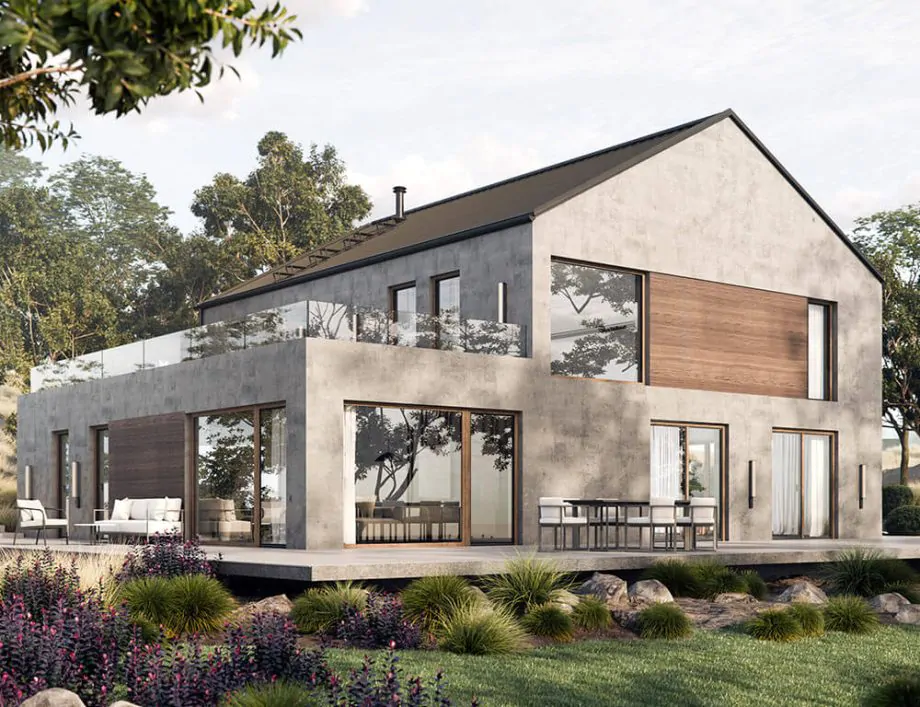 Okno PILAR w okleinie Amber oak semimatt