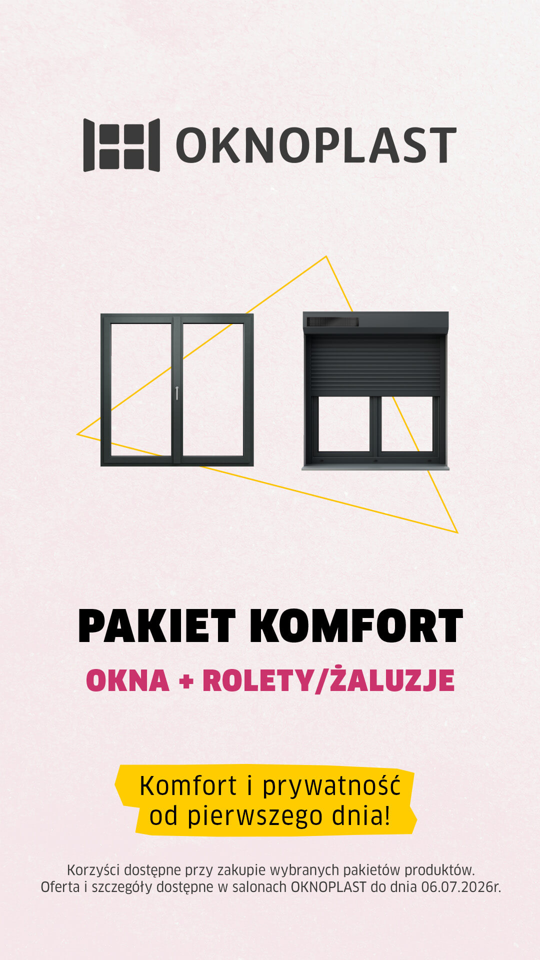 Pakiet Komfort - okna PVC i rolety lub żaluzje